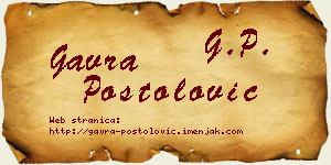 Gavra Postolović vizit kartica